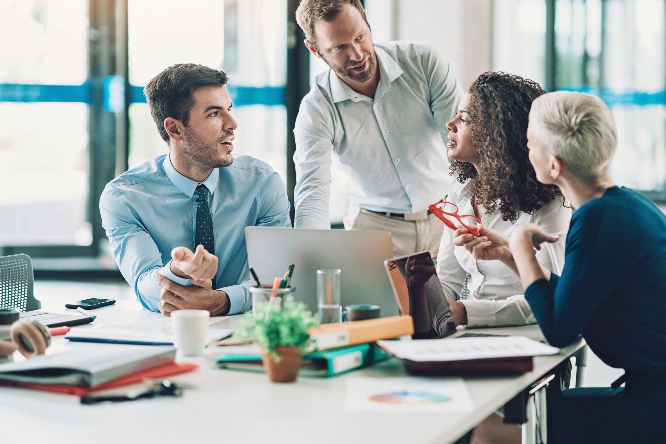 Business team collaborating in office
