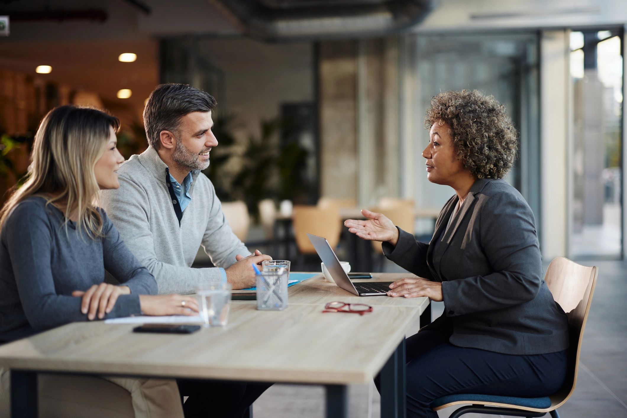 Advisor meeting with clients